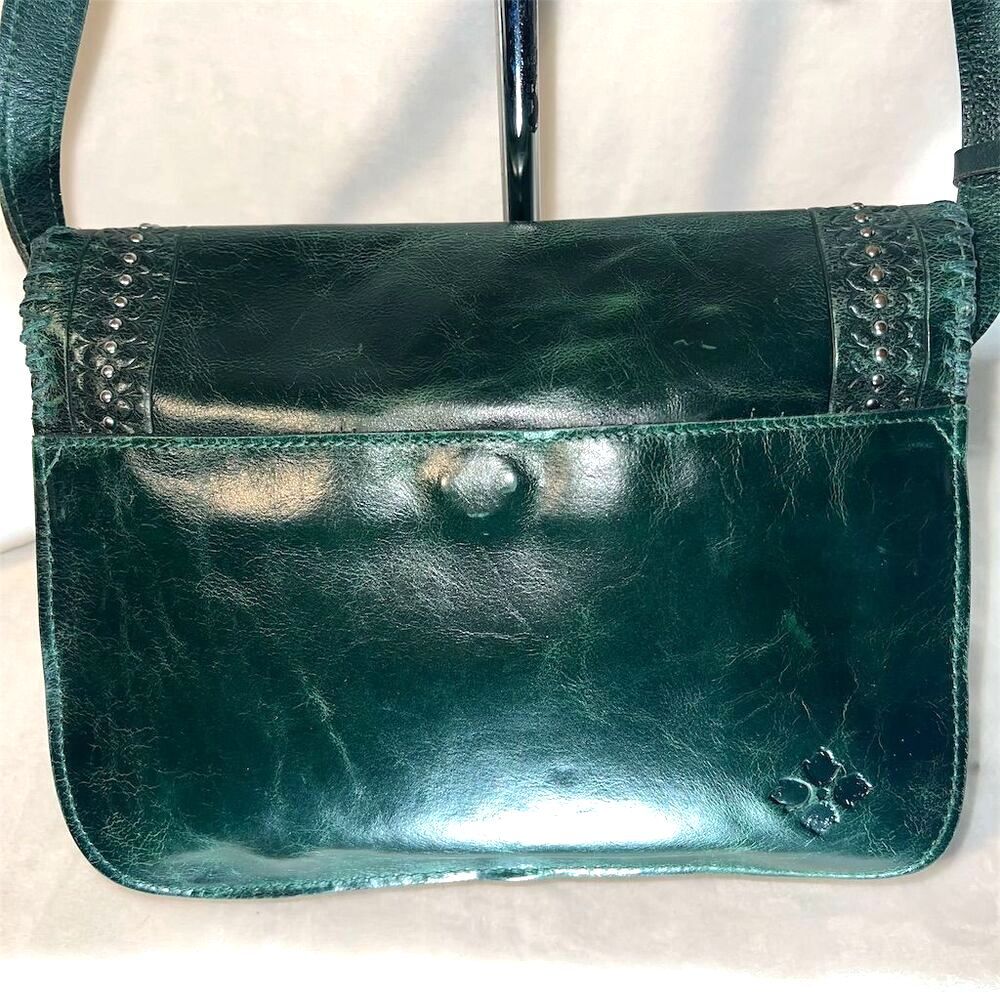 Patricia Nash Beaumont Dark Green Crossbody Bag Flap Tassel - Picture 5 of 15